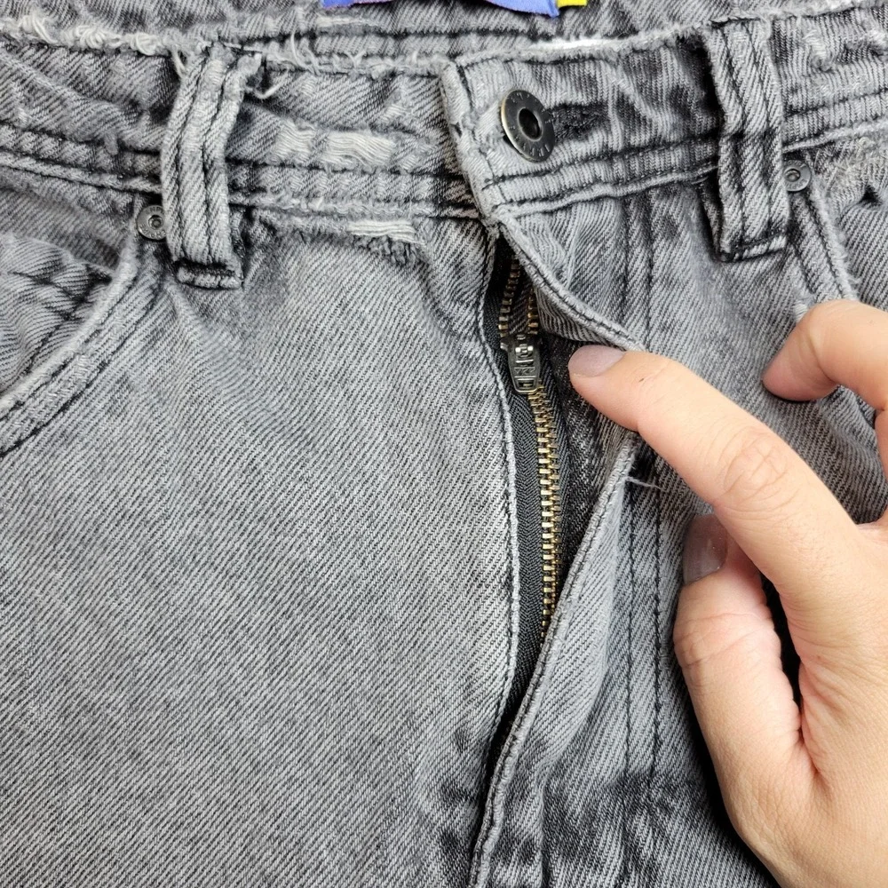 Empyre Jeans Mens 30 Gray Y2k Boho Streetwear Grunge Frayed Hem 2000S Punk Rock